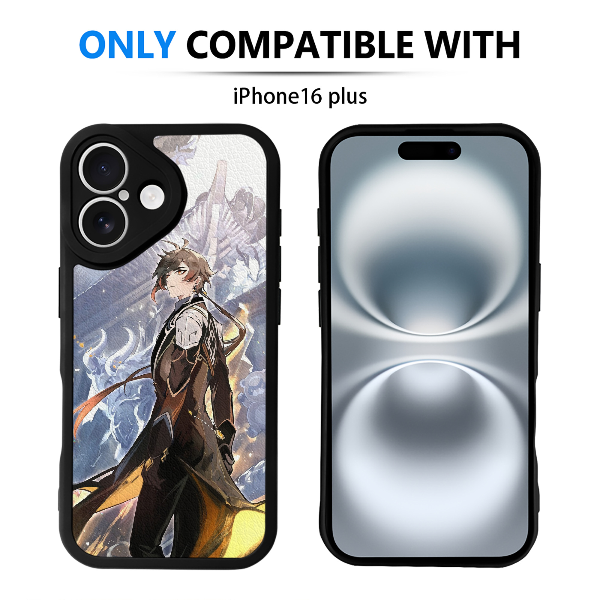 げんし神 genshin 【iPhone 16シリーズ対応】シリコンスマホケース（レザー調） 材質：シリコン